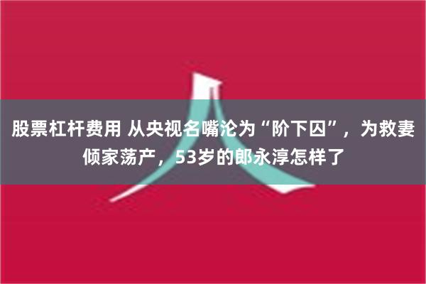 股票杠杆费用 从央视名嘴沦为“阶下囚”，为救妻倾家荡产，53岁的郎永淳怎样了