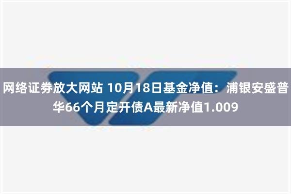 网络证劵放大网站 10月18日基金净值：浦银安盛普华66个月定开债A最新净值1.009